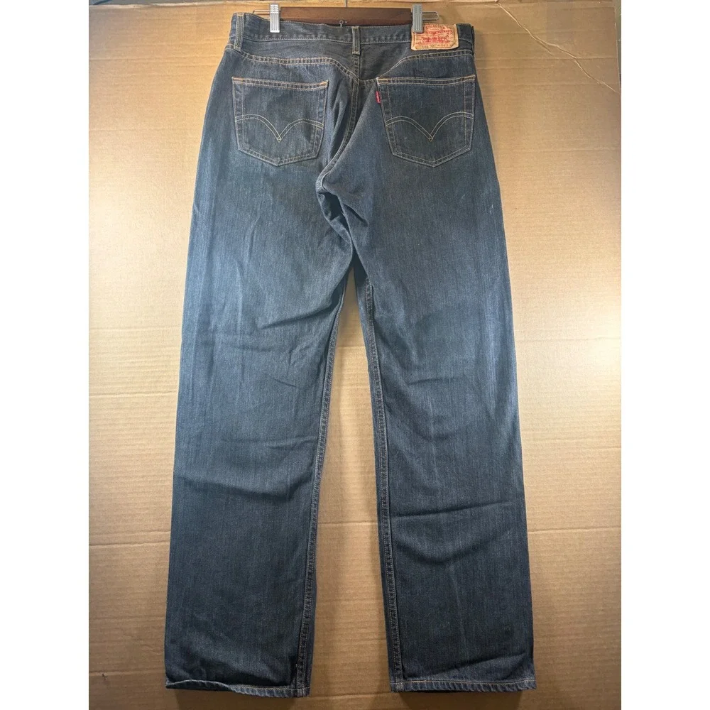 Levi's 501 XX Jeans Mens 34x31 Dark Wash Straight Leg Button Fly 100% Cotton